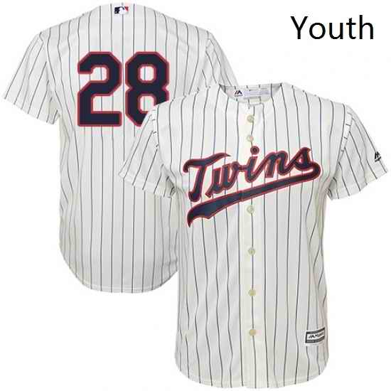 Youth Majestic Minnesota Twins 28 Bert Blyleven Replica Cream Alternate Cool Base MLB Jersey